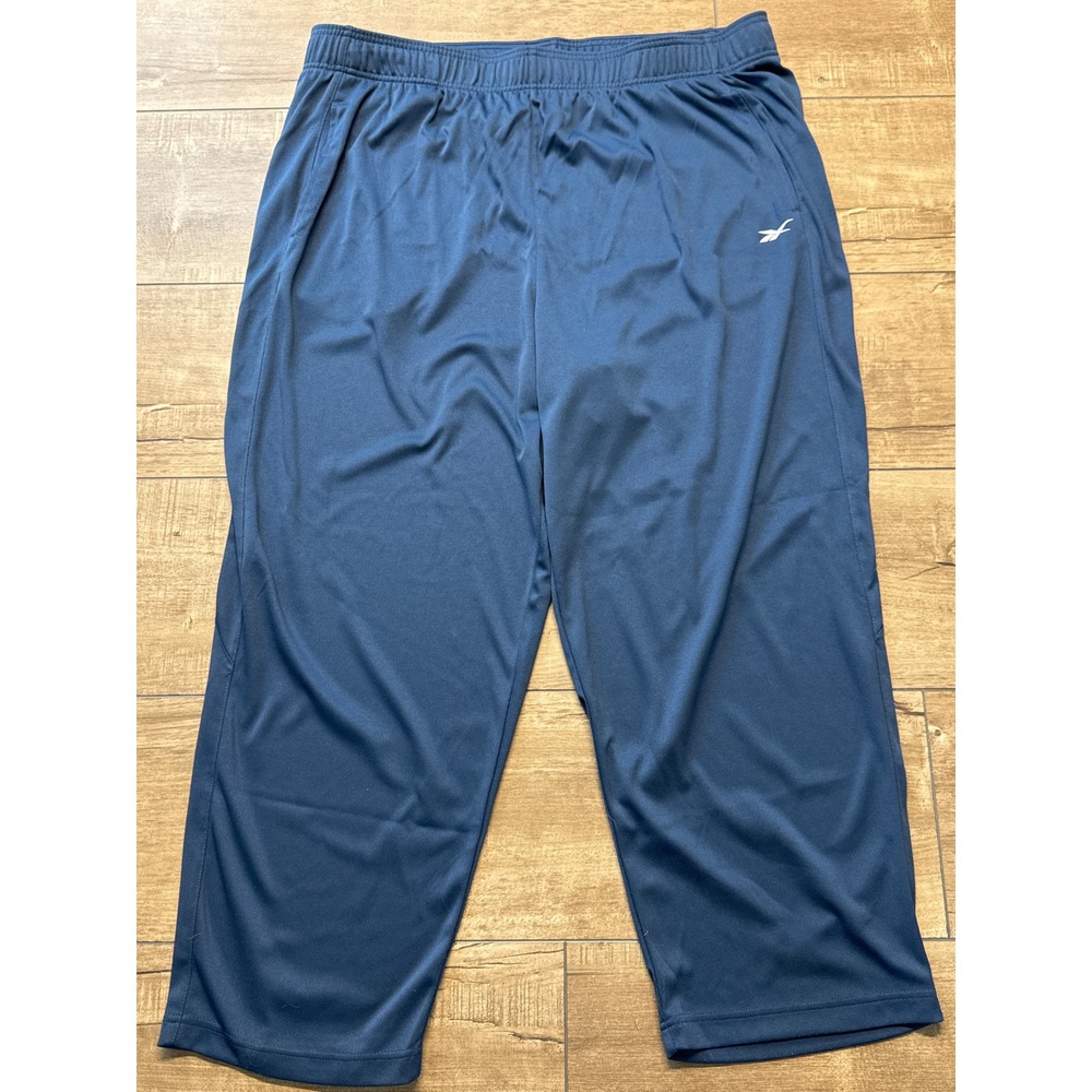 Reebok Men's 2XL Blue Capri Pants Elastic Waist Athletic Gym Activewear‎